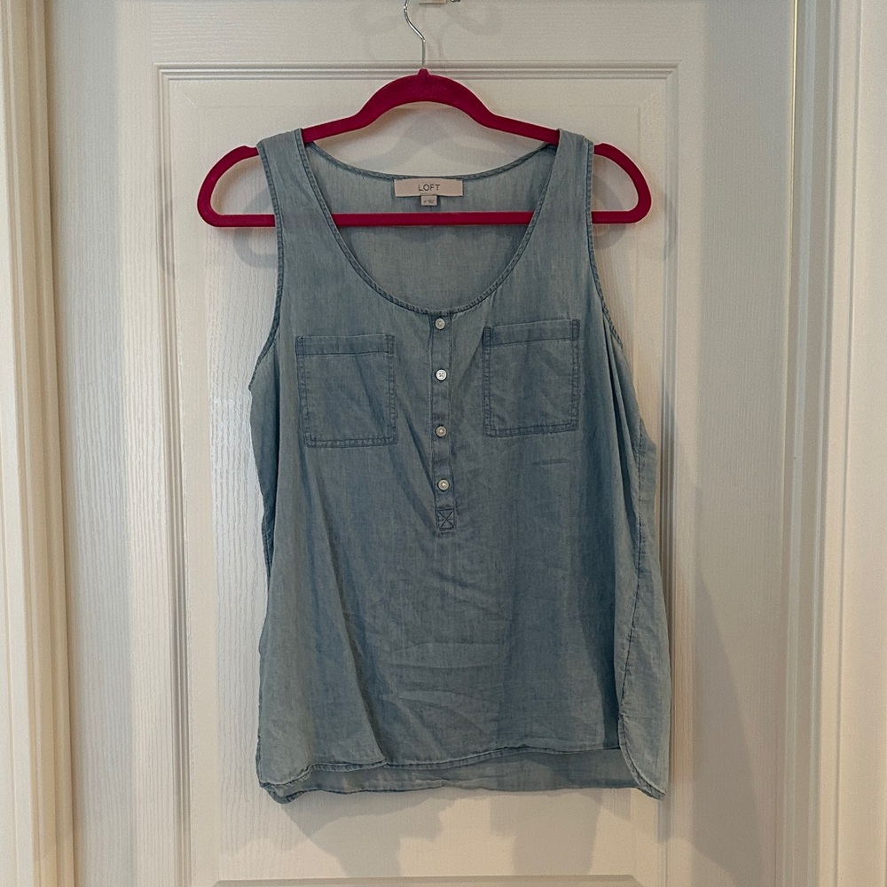 LOFT Light Blue Denim Tank Top